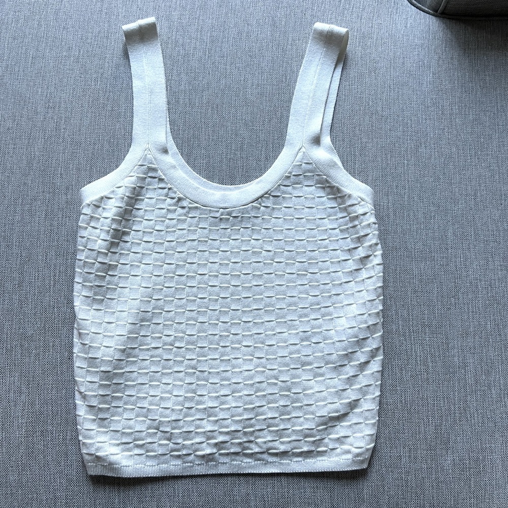 Abercrombie and Fitch White Knit Tank Top